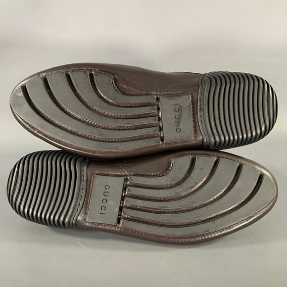 GUCCI Size 9.5 Tan Brown Monogram Leather Drivers Loafers main image 10